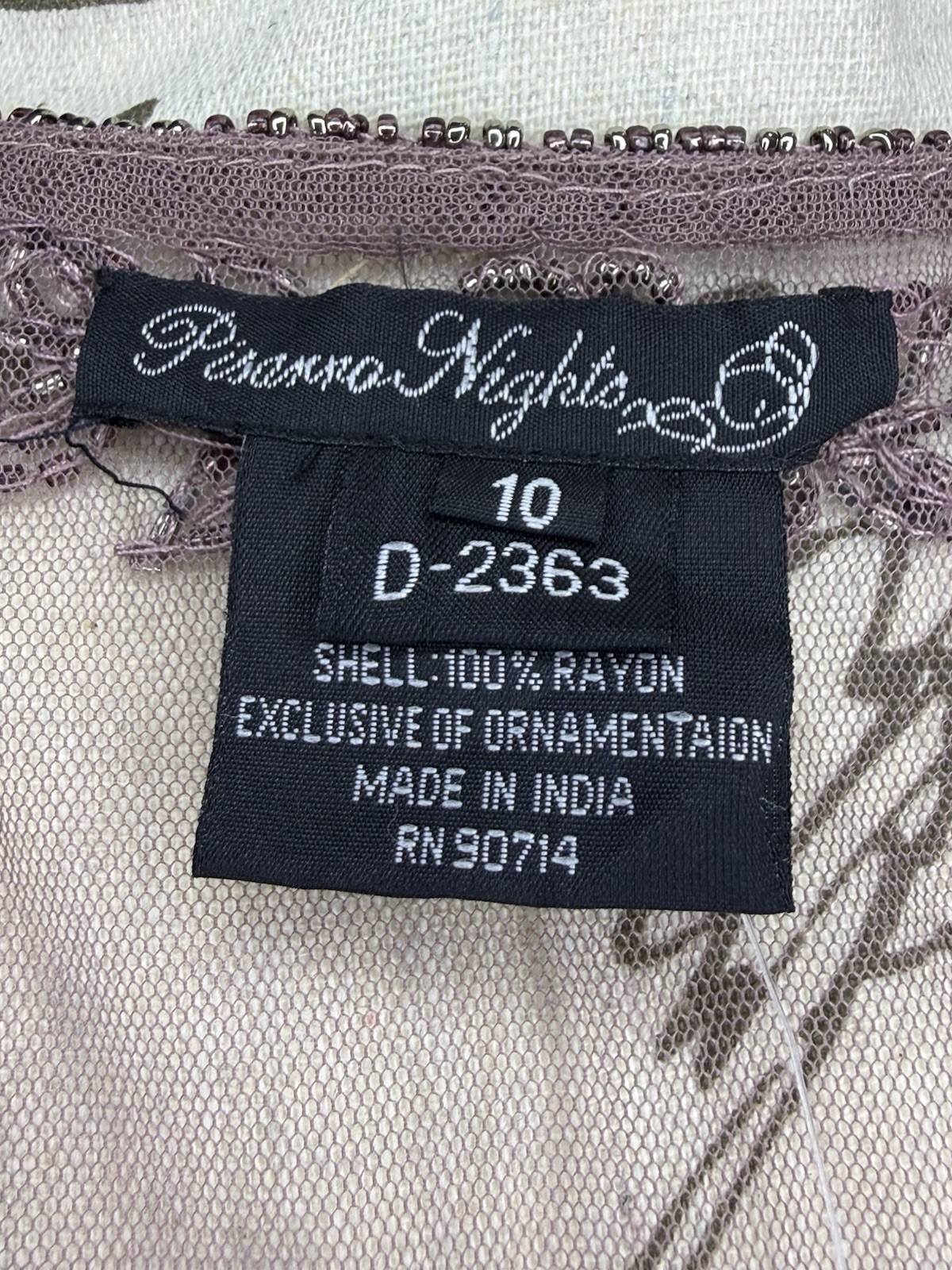 Pisarro Nights Beaded Mesh Jacket In Eggplant Size 10 NWT