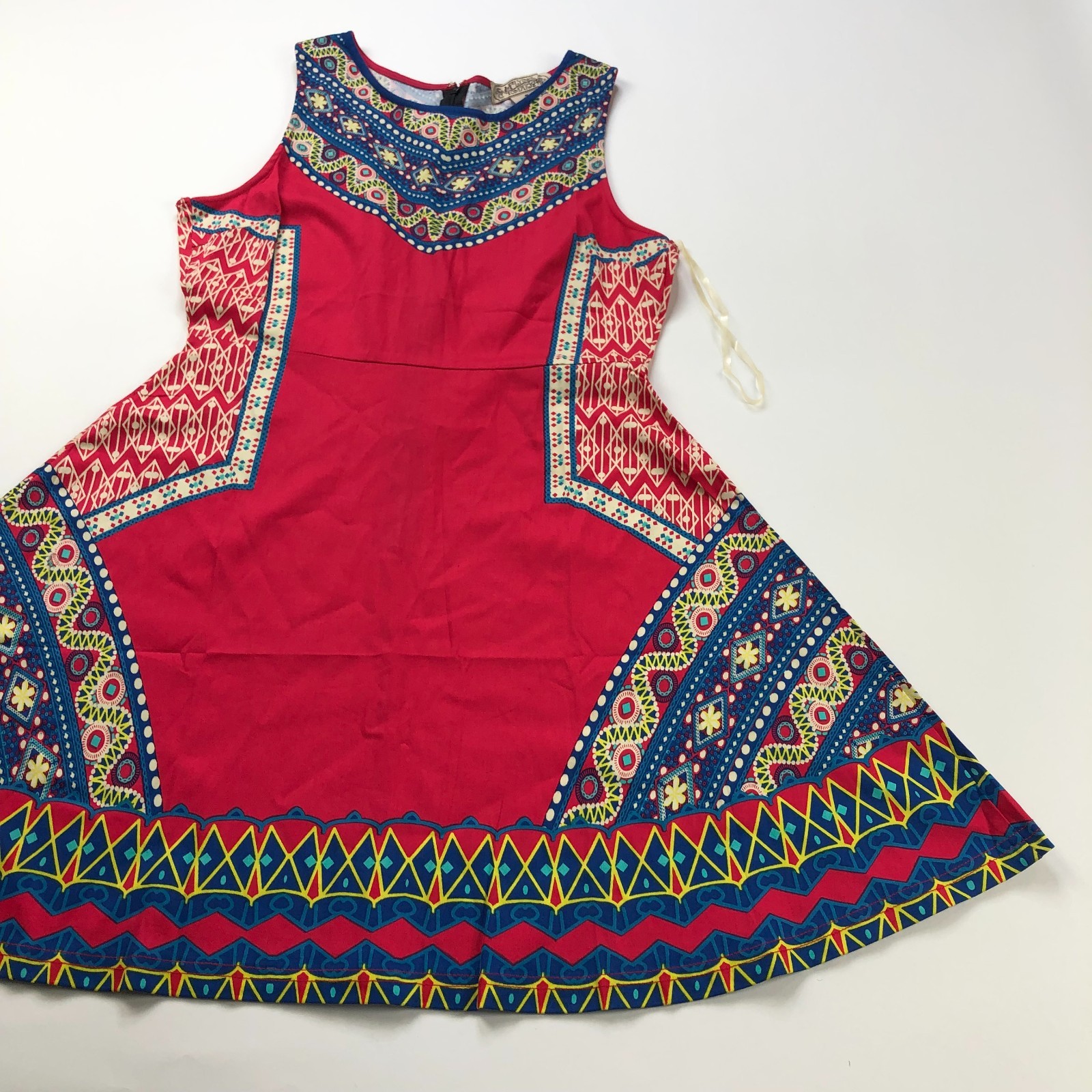 Flying Tomato Medium A-line Mini Above Knee All Over Print Dress Red MINT