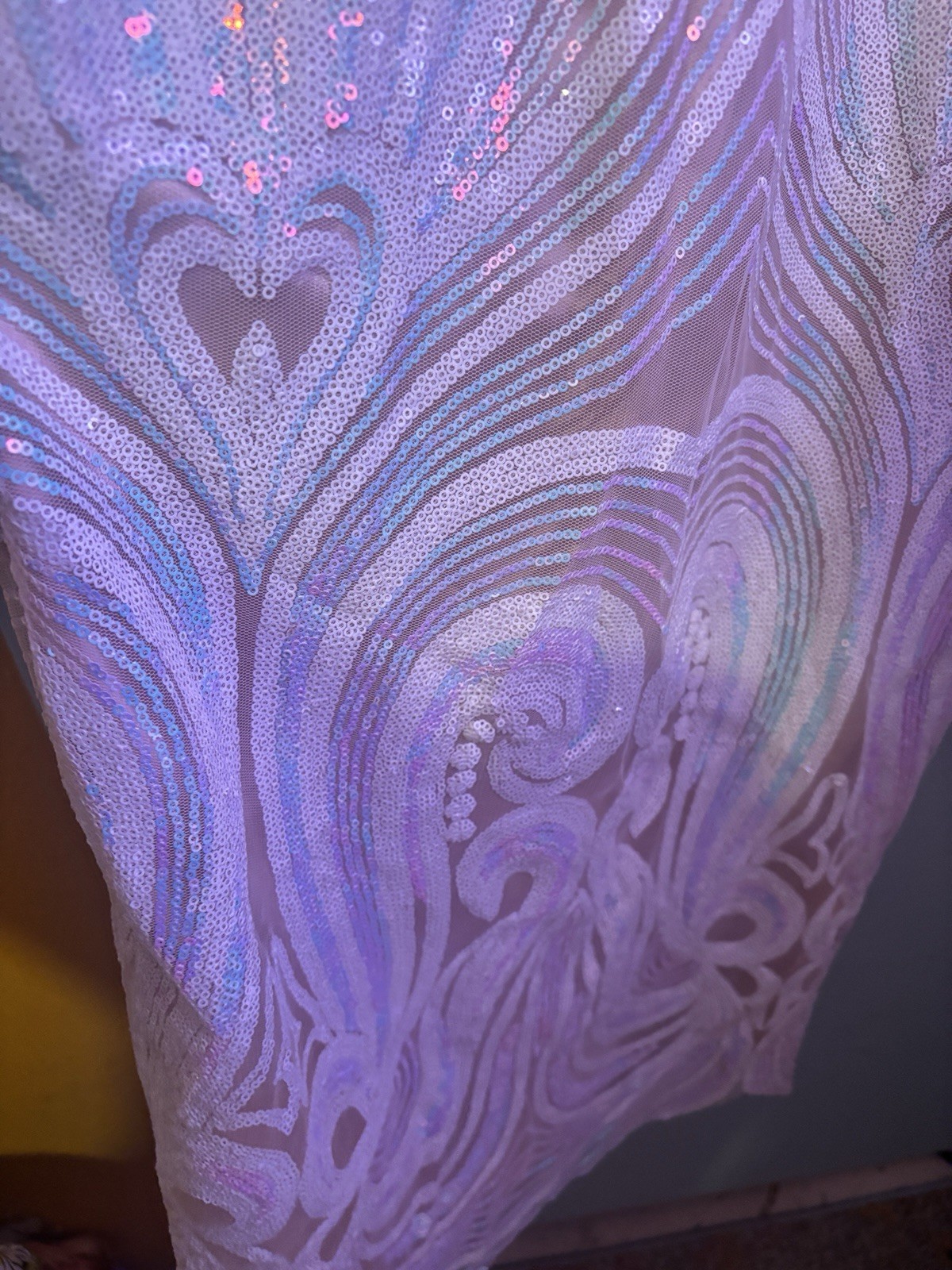 Custom Fairy Core Puff Sleeve Iridescent Mermaid Barbie Core Dress Gown 8 OOAK