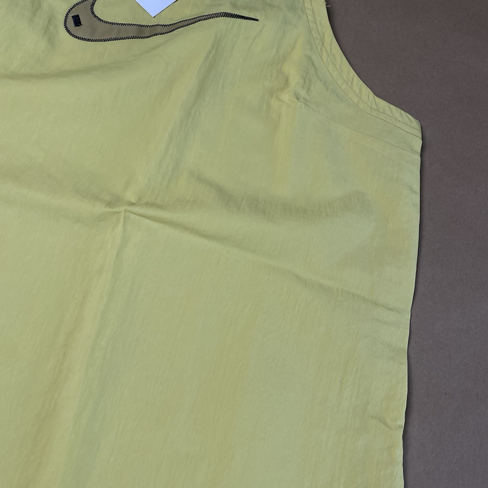 Nike M Medium NSW Swoosh Woven Casual Cami Dress Yellow Women Celery Sportswear