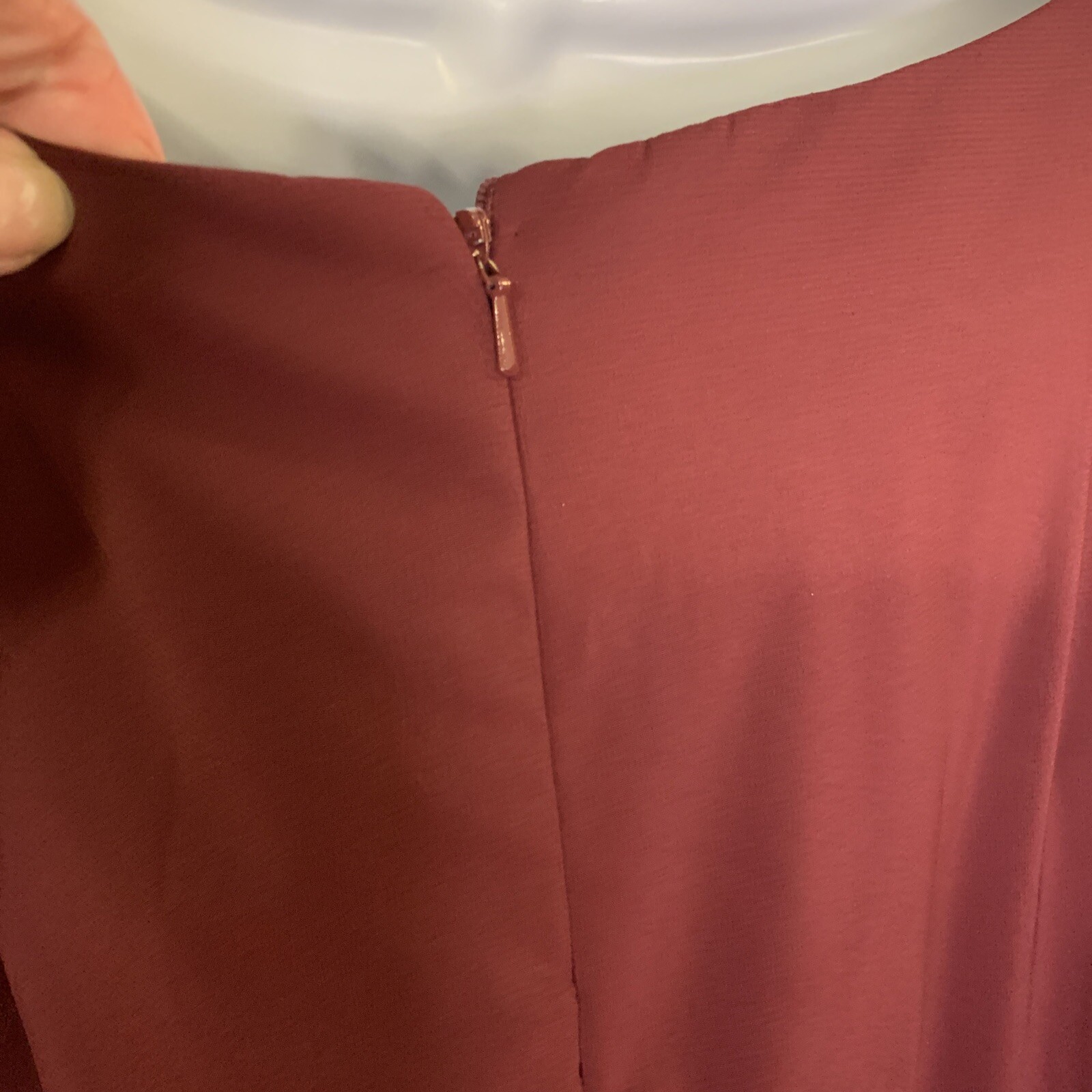 Sleeveless Full Length Lined Gown, Please See Measurements, Maroon, Beading