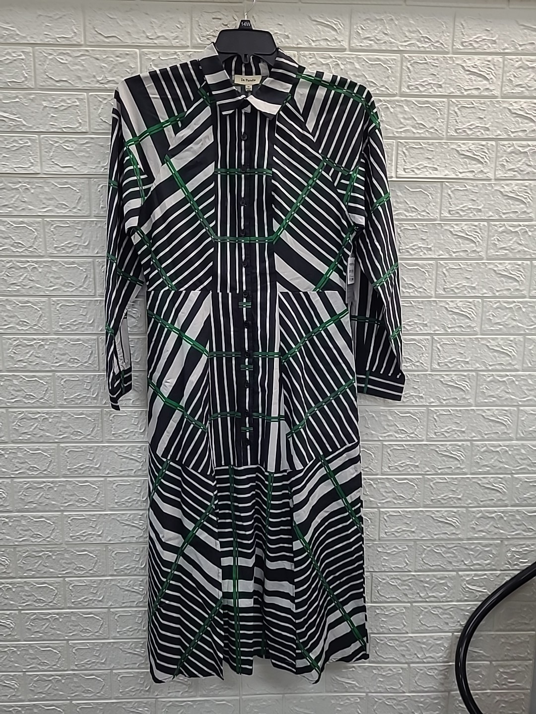 New Du Paradis Hazel Long Sleeve Button Up Shirt Dress Size Medium