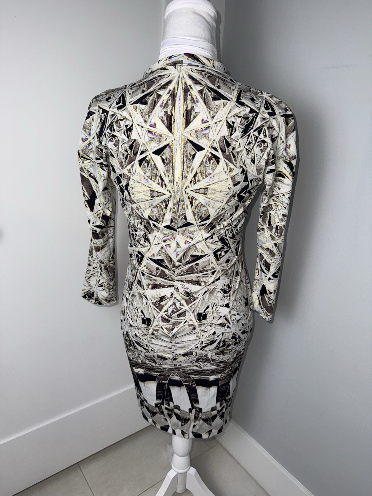 Roberto Cavalli Geometric Python Print Mini Dress/Size 4-6