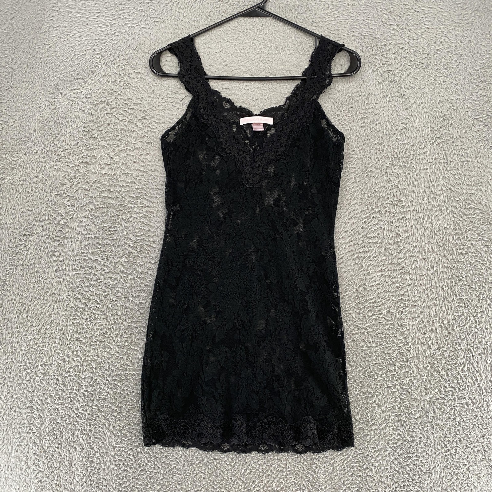 Victoria’s Secret Slip Dress Womens Small Black Lace Sheer Whimsigoth Dark Fairy