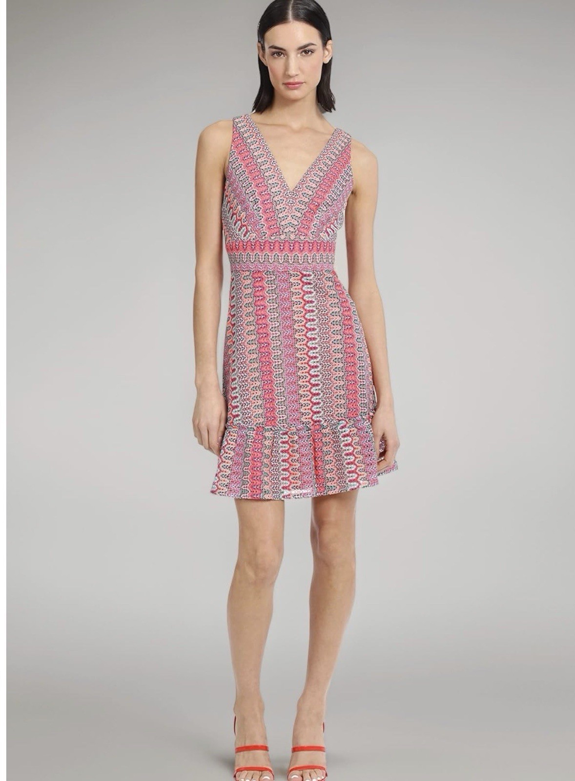 crotchet Sleeveless Dress, Donna Morgan Pink/multicolor