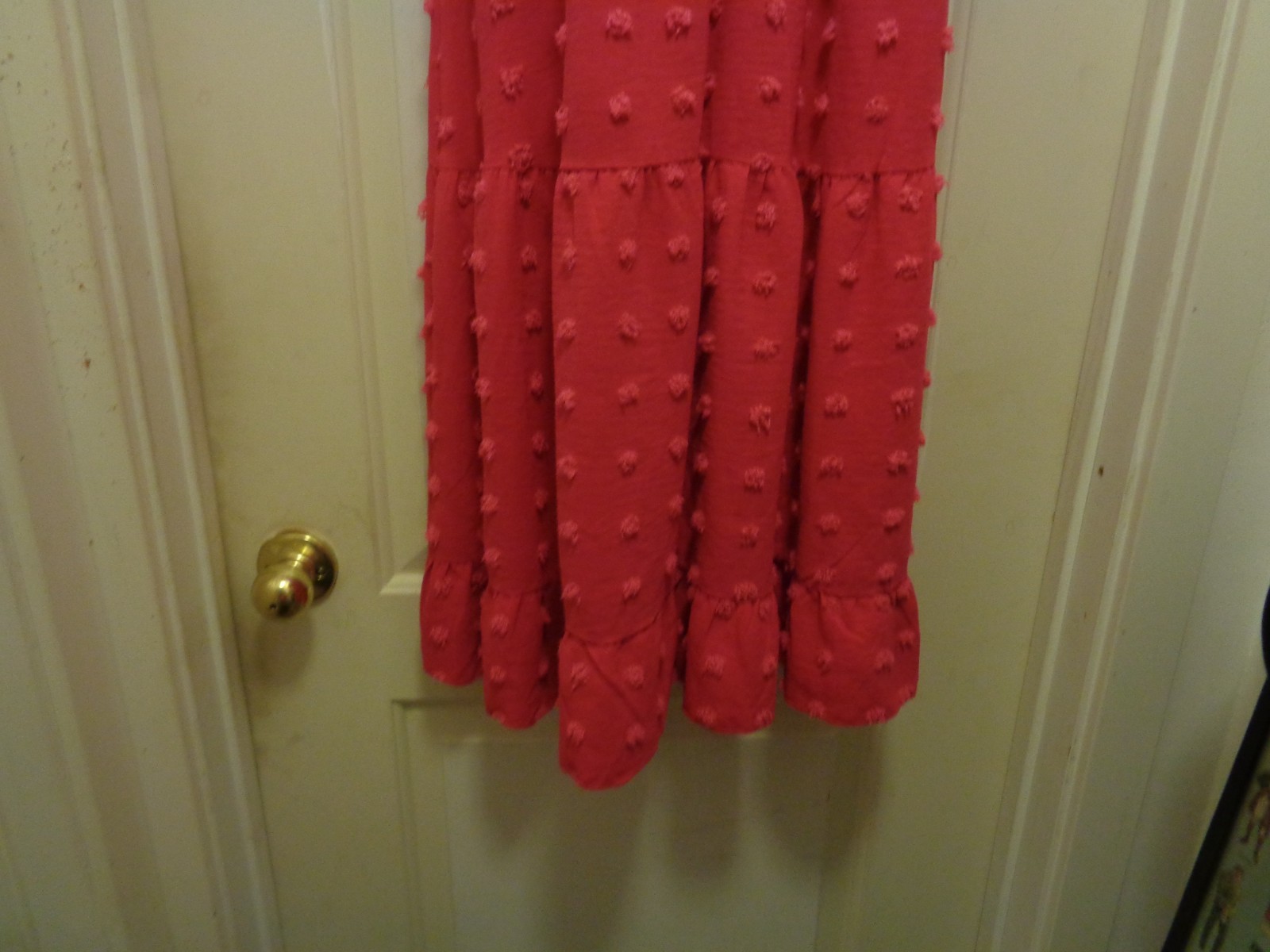 Hot Pink Textures Nubby Romantic Ruffles Midi Dress By Fashion S