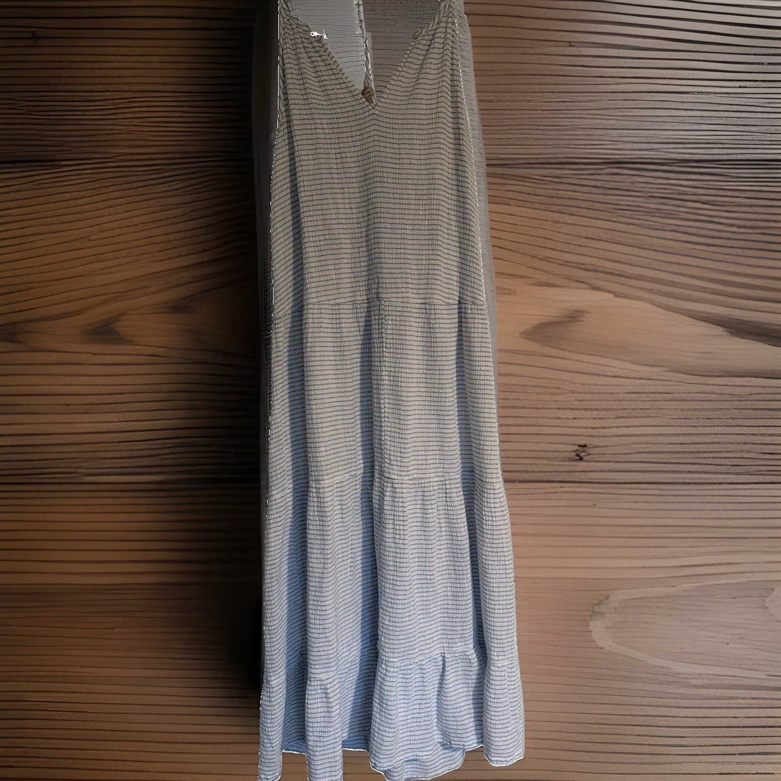 LOFT Beach Women’s Striped Halter Maxi Dress Blue White Sleeveless Size M