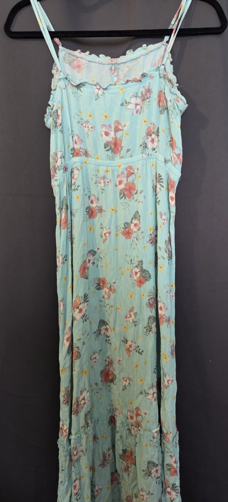 Gypsy And Jade Sundress Teal Flowers Adjustable Straps Sz L