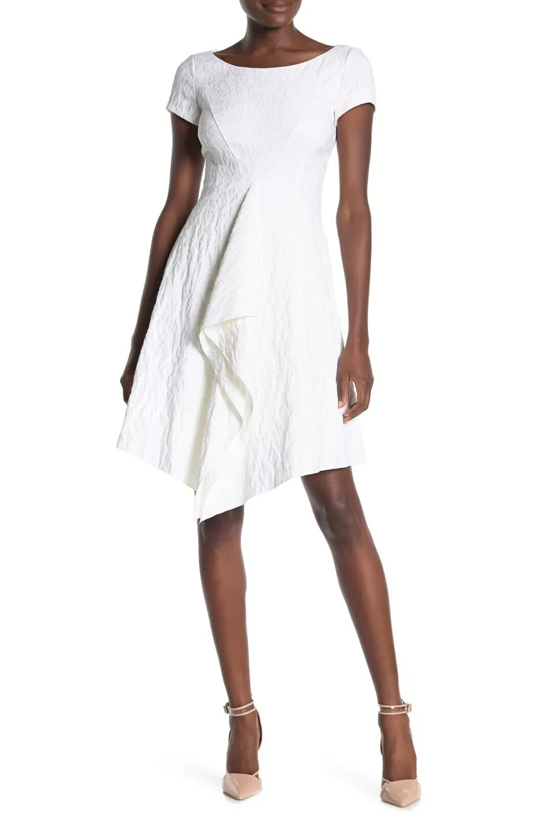Boss Hugo Boss Klenia Ivory Natural Boatneck Fit & Flare Dress Size 0 $545