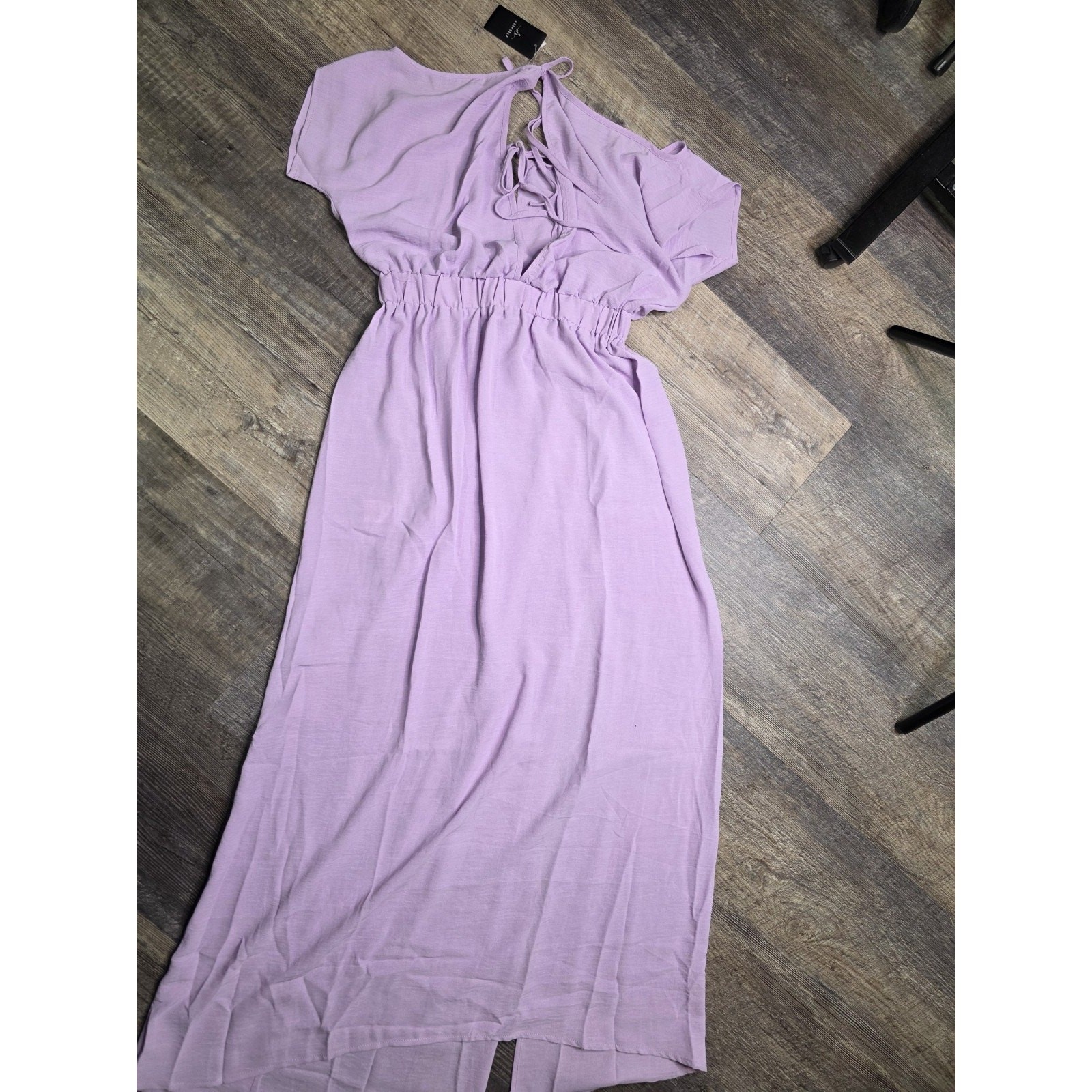 DEEPSELF Womens Size S Lavender Purple Maxi Dress Open Back Front Slit NWT