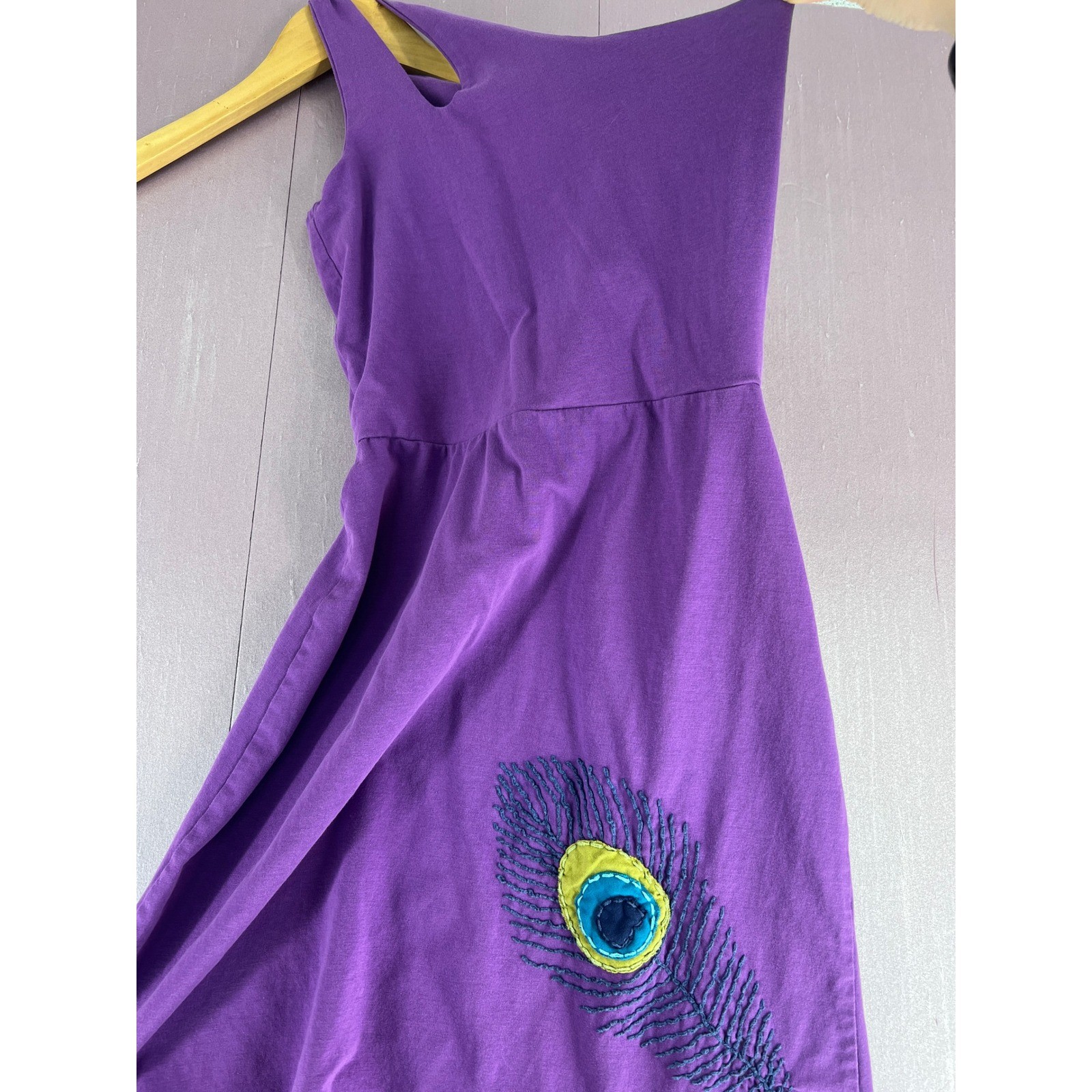 Handmade Org Cotton High Low Asymmetrical Fairycore Peacock Festival Dress XS