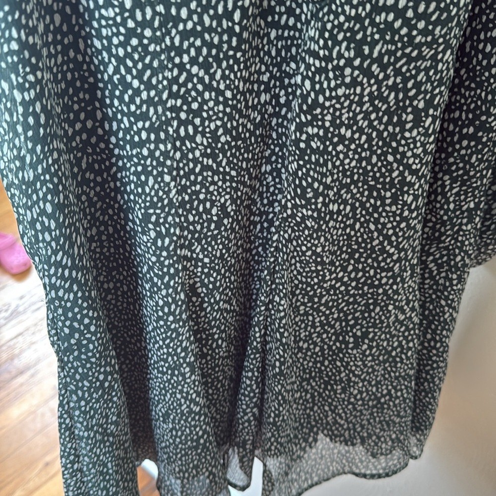 Joie green and White patterned Long Sleeve Dress medium