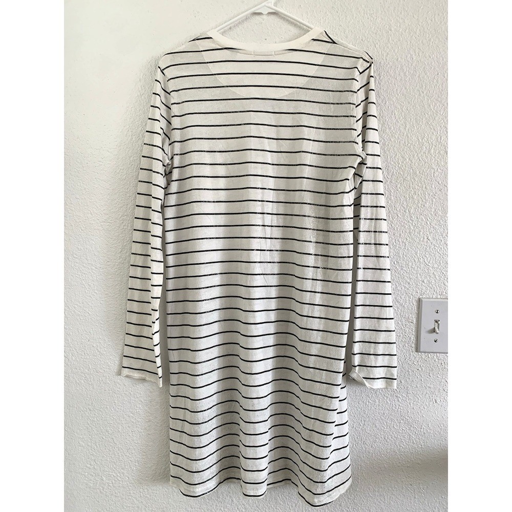 ATM Anthony Thomas Melillo Striped Long Sleeve Pocket T-Shirt Dress M/M
