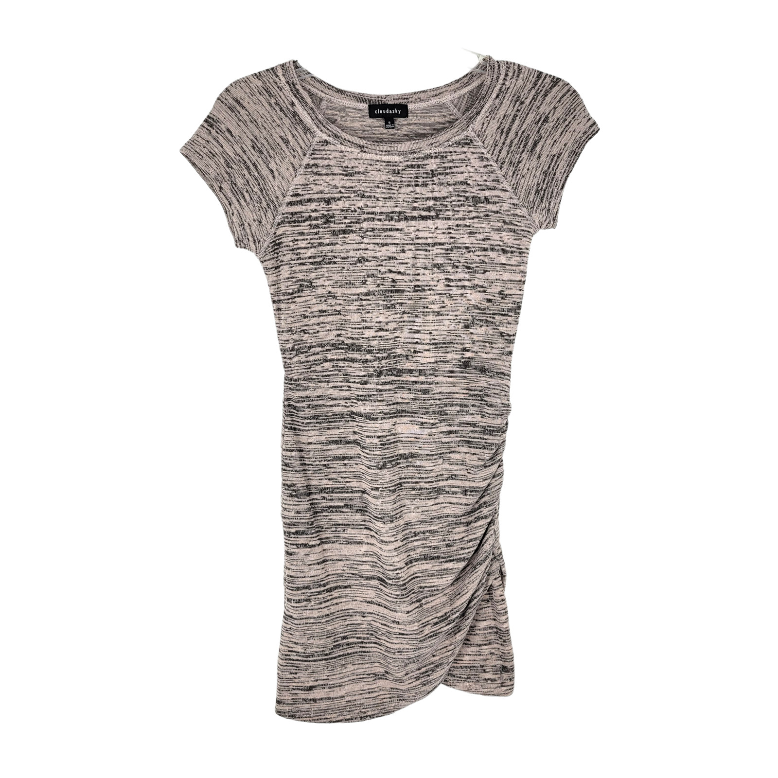 Cloud & Sky Short Sleeve Knit Ruched Dress Small