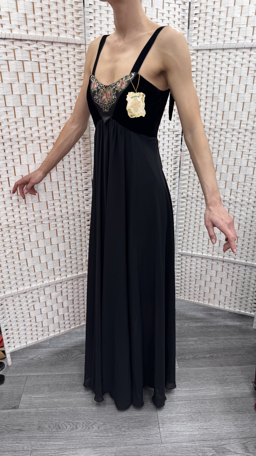 Michal Negrin Full Length Black Summer Dress Size – S –