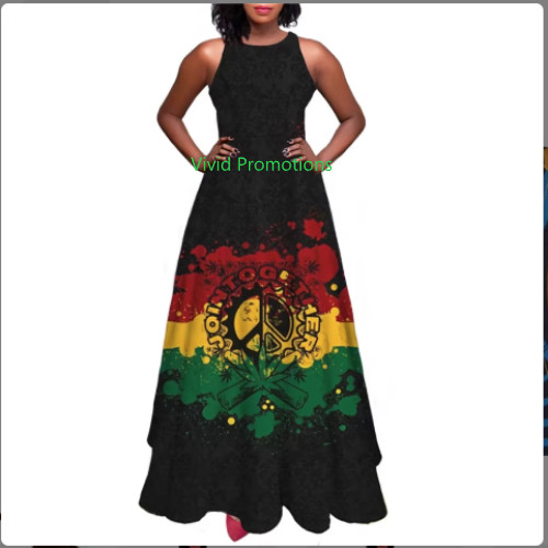 Jamaican Maxi Dress Reggae Colors
