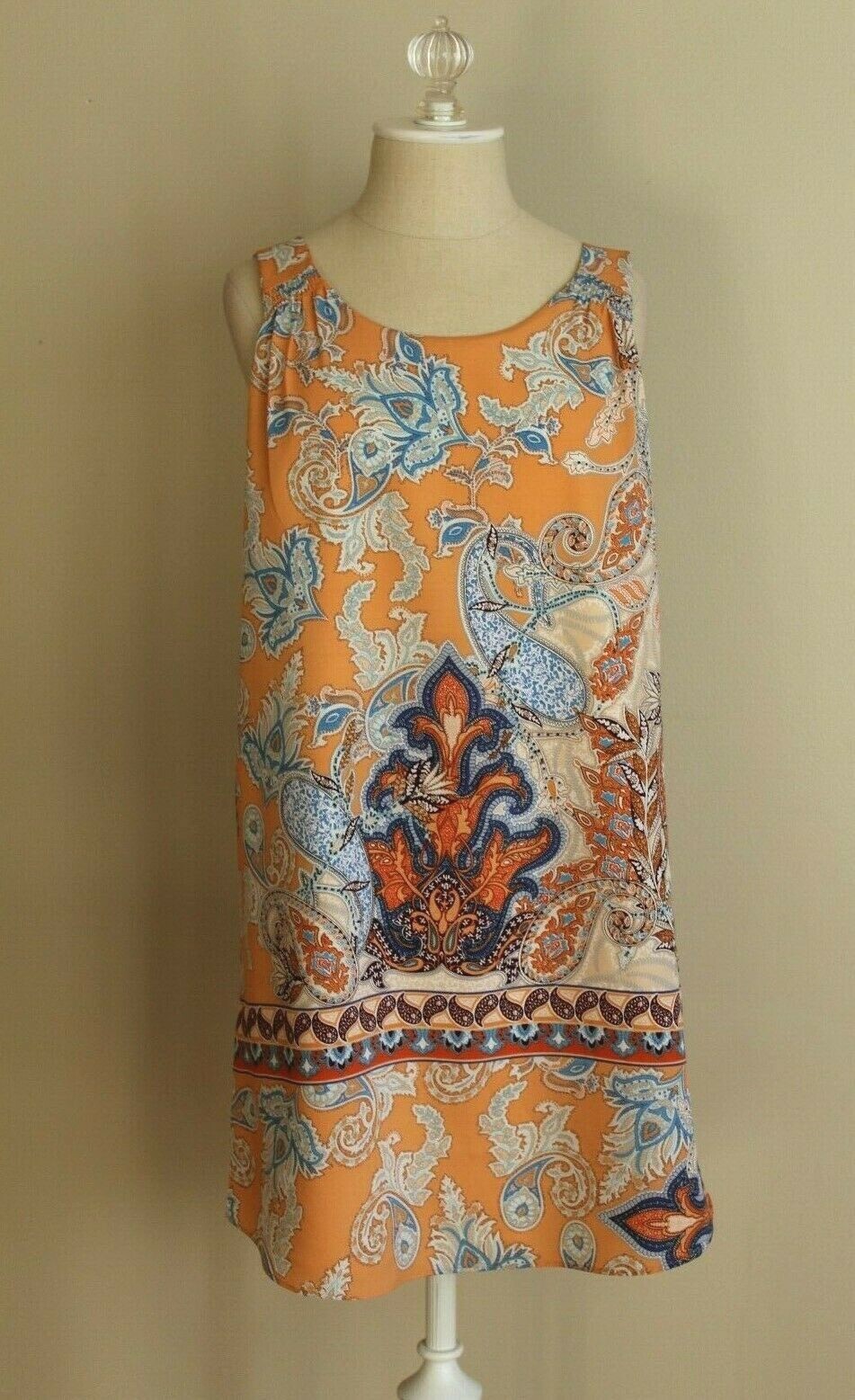 LILA ROSE Paisley Print Summer Casual Dress_Size: 4 Color: Peach Multi