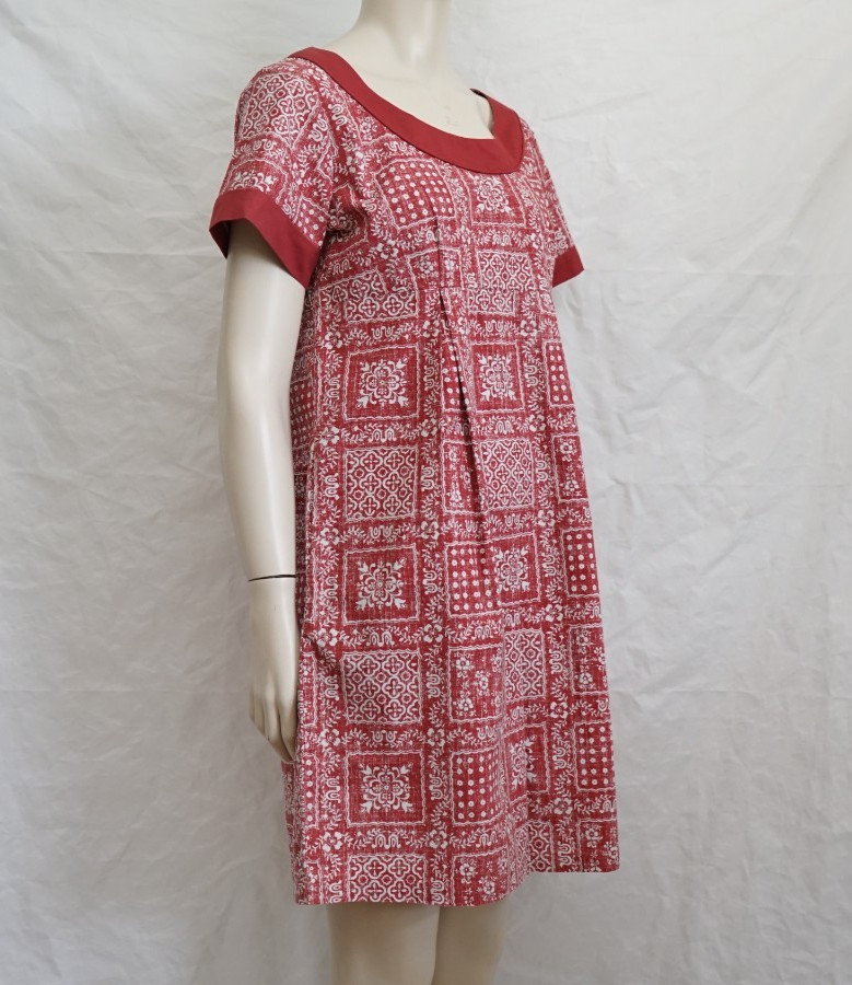 Reyn Spooner Small Patchwork Quilt Reverse Print Back Zip Dress Vintage Hawaii