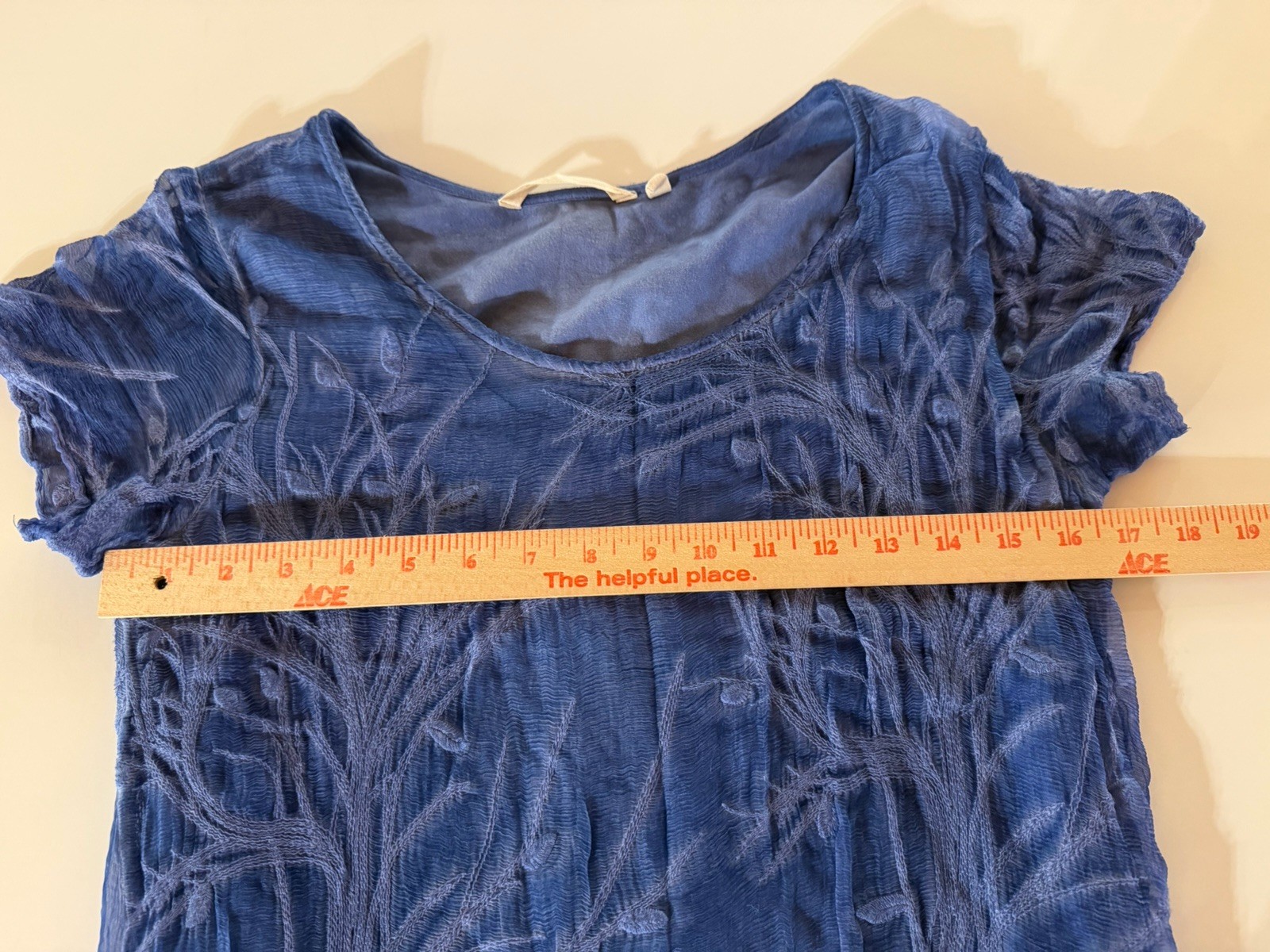 Soft Surroundings blue 100% silk fairy bohemian asymmetrical hem sheer dress XS