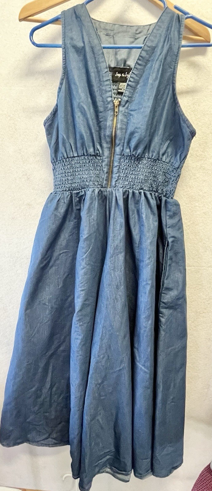 Step In Style Blue Denim Sleeves Dress Size Medium