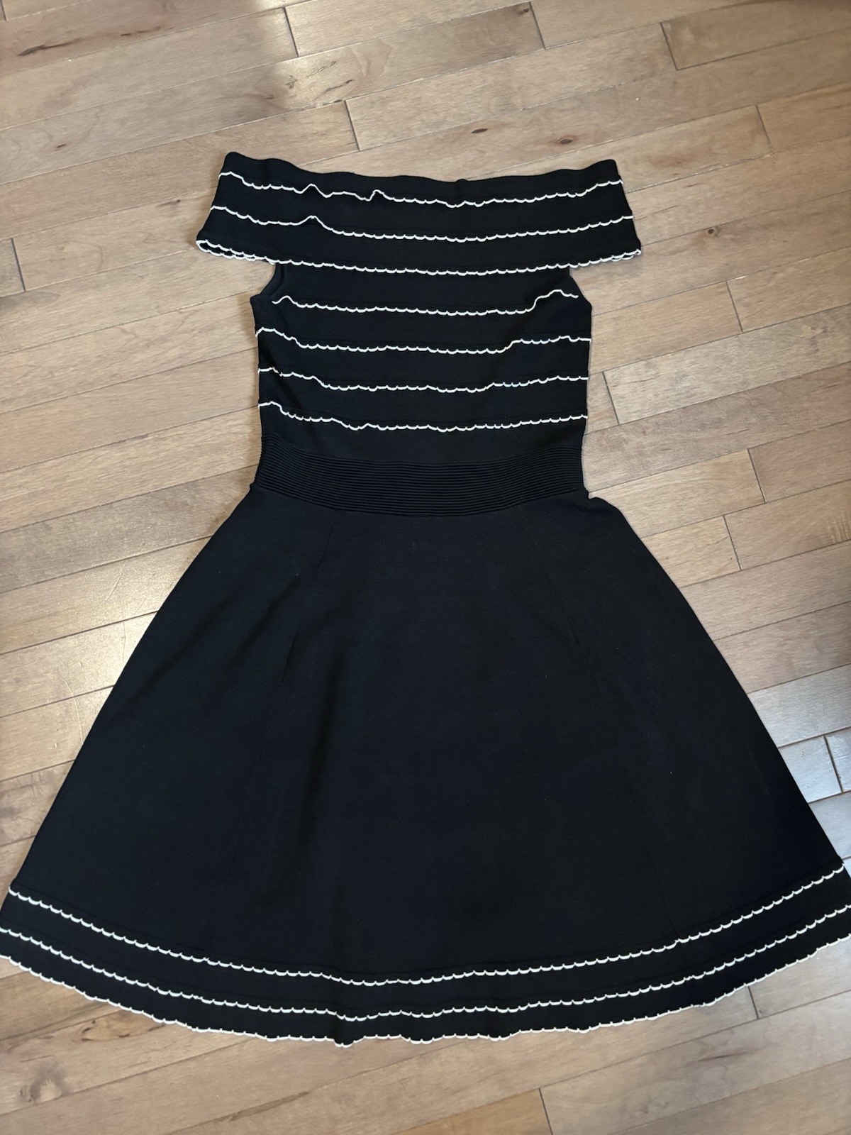 Ted Baker A-Line Small Black White Skater Mini Dress Maisie