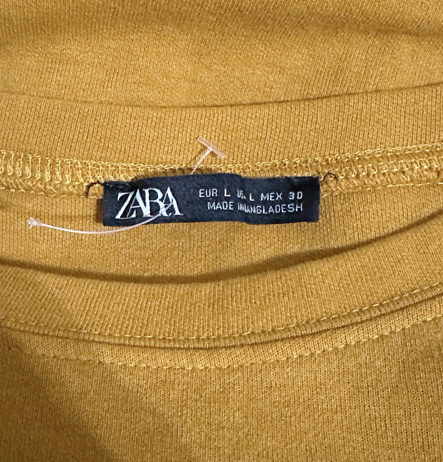 Zara Mustard Yellow TShirt Shift Dress Cotton Blend Casual Minimalist Size Large