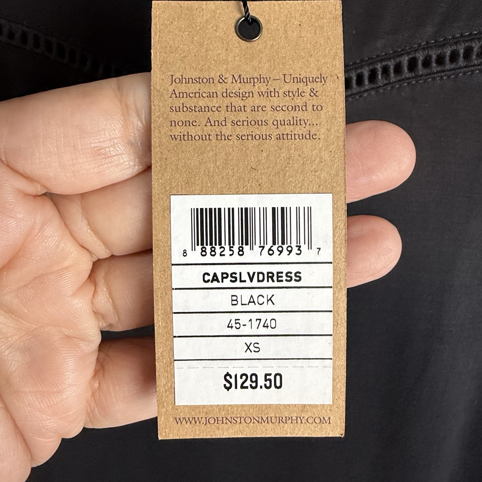 Johnson & Murphy Casual Sleeveless Modal Blend Black Shift Dress Sz XS New