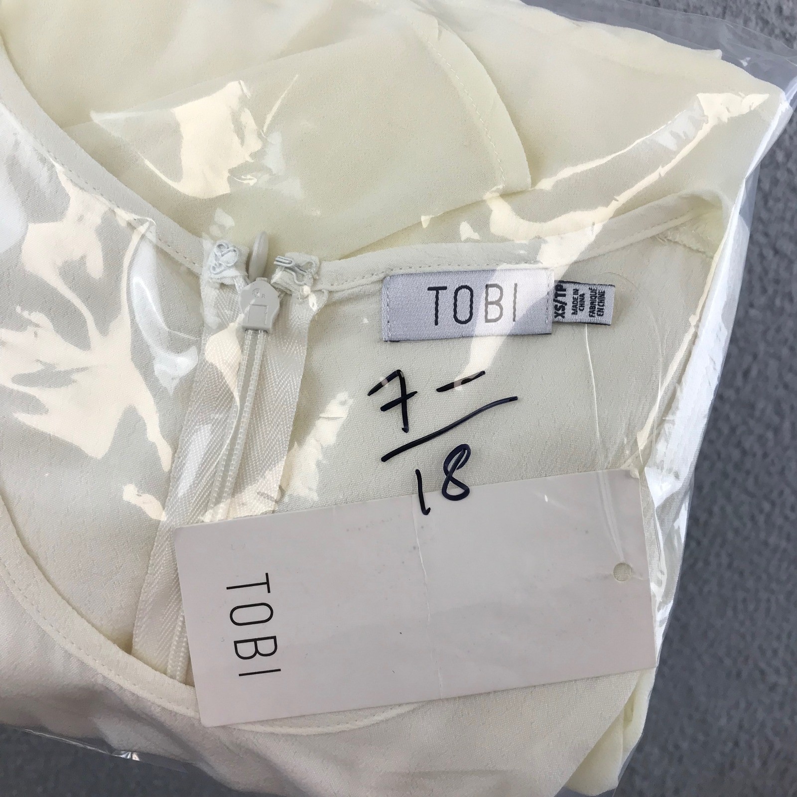 New TOBI XS Ivory Sleeveless High Low Dress Cutout Hem Casual Party Cocktail