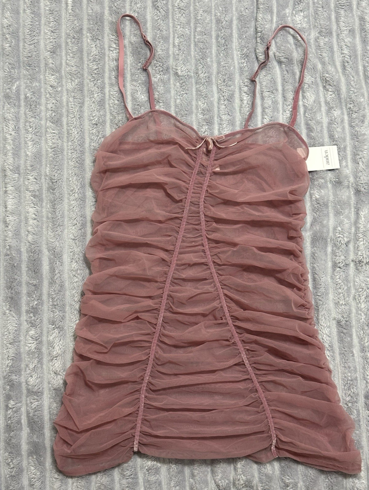 Wild Fable Pink Ruched Mesh Sweetheart Spaghetti Strap Cami Tank Women’s M
