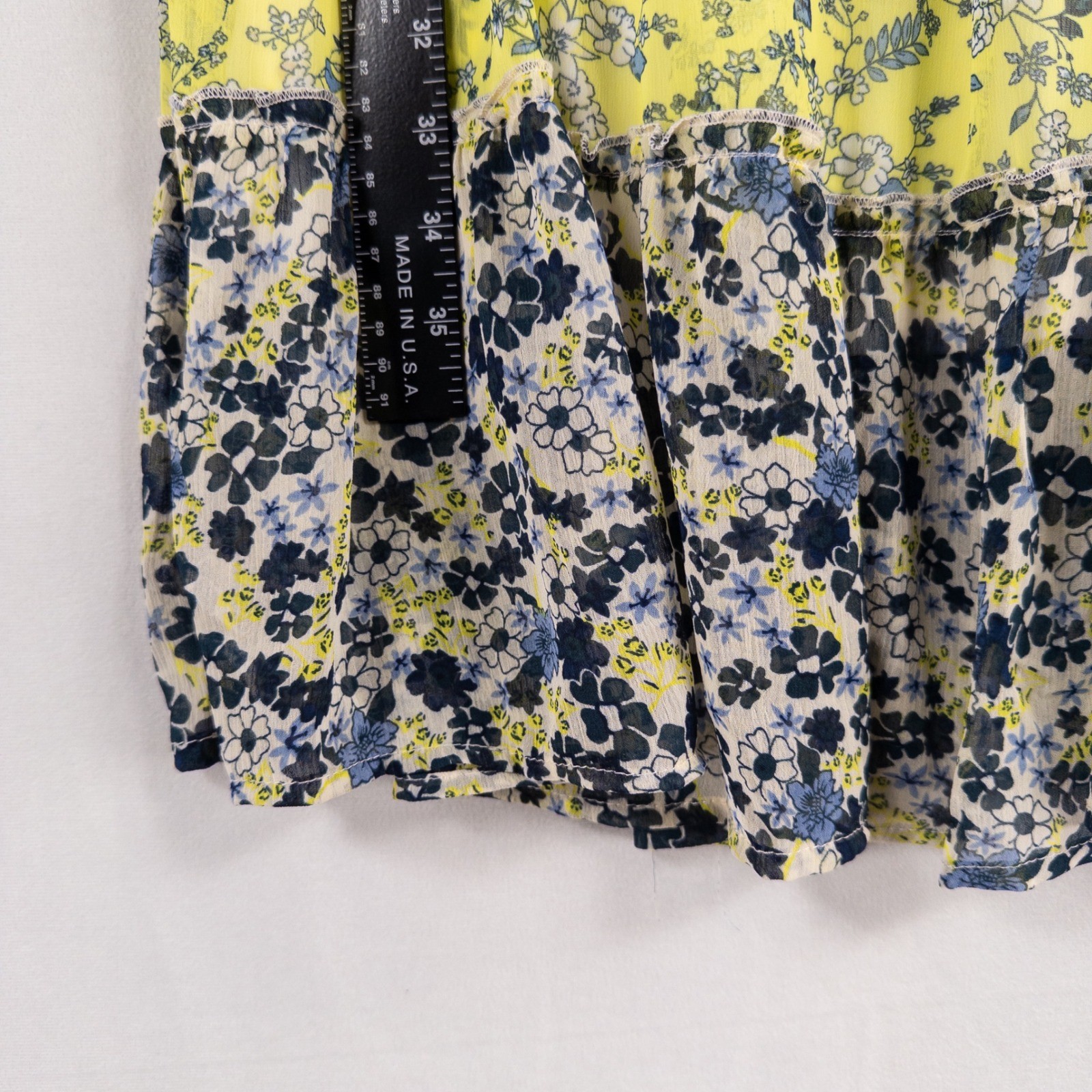Figueroa & Flower Midi Dress Sz Small Floral Tiered Button Front Smocked Peasant
