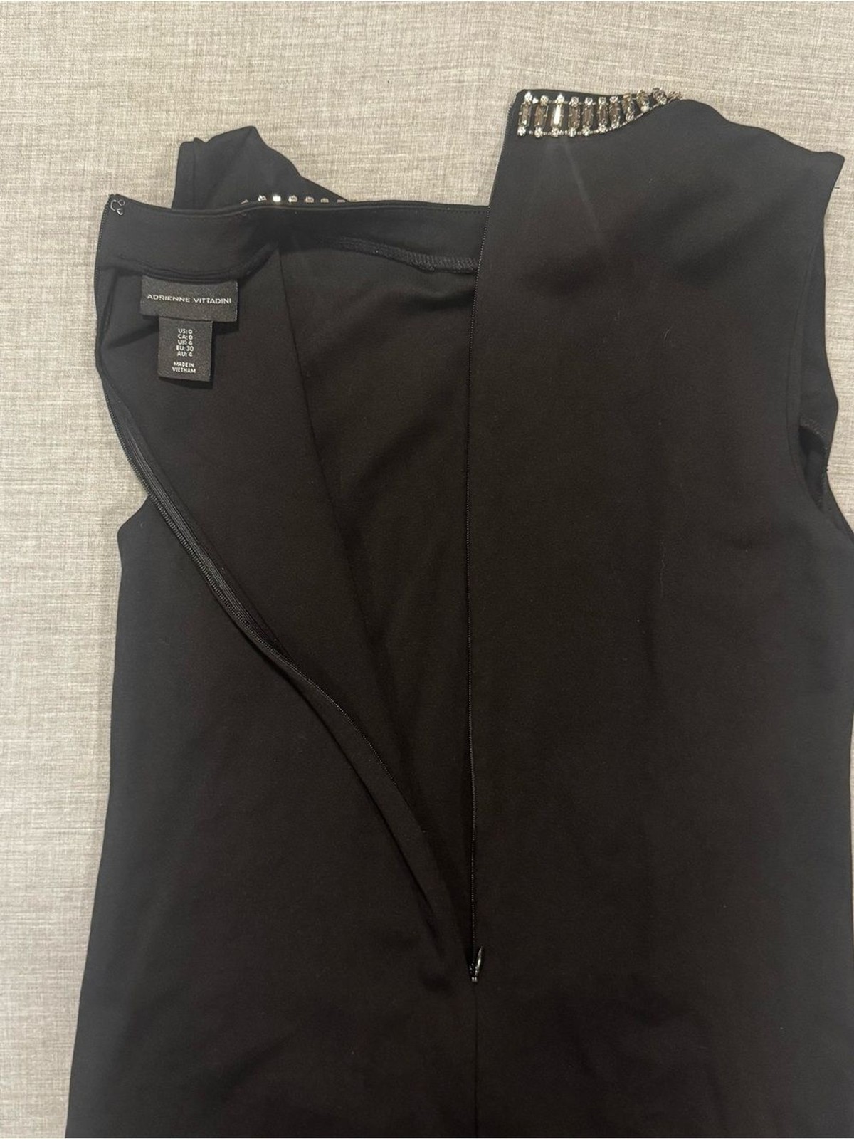 Adrienne Vittadini Black Dress with Silver Gem Trim