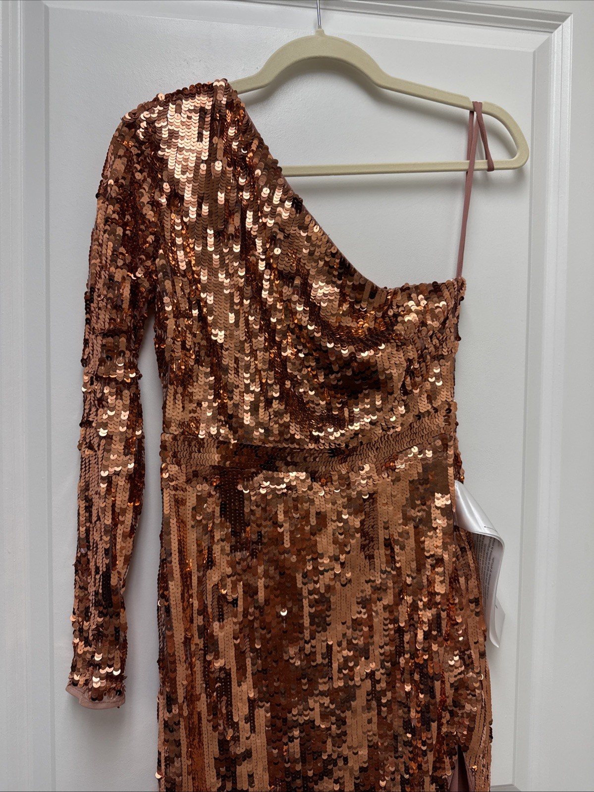 Mac Duggal Size 2 Copper 10788 Sequined Maxi Formal Evening Dress Prom Gown New