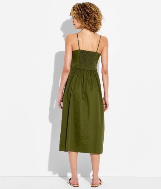 Women’s Size Medium Keyhole Poplin Midi Dress – Wild Fable Green