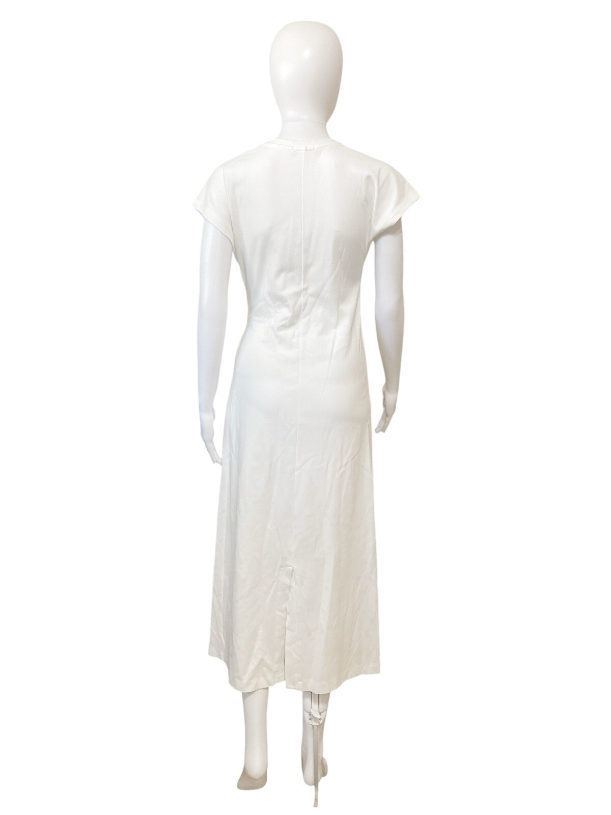 Parfois Womens White Midi Dress With Side Knot Tie Short Sleeve Size XS-S
