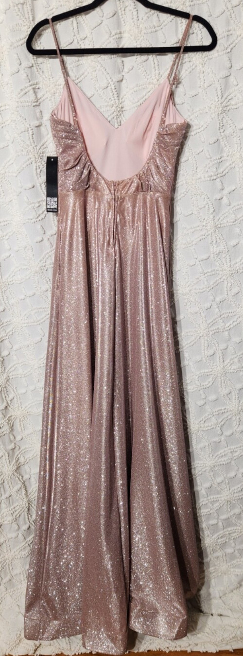 Trixxi Womens Formal Glitter Dress Size 7 Pink Prom Sparkle Barbie Long