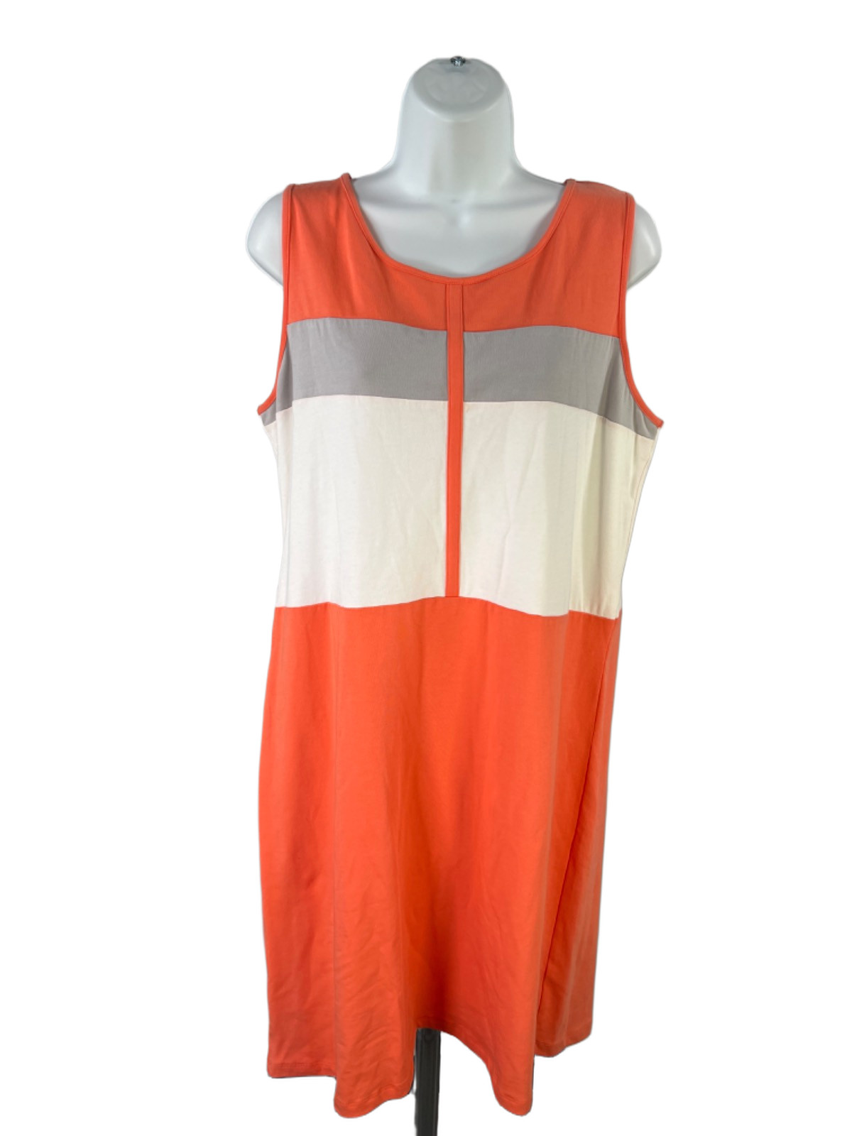 Evolution by Cyrus Women’s Peach Orange Sleeveless Shift Dress – L