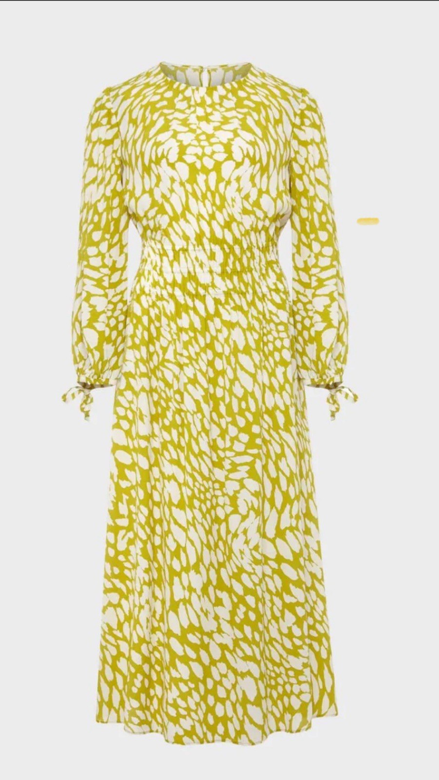 Hobbs London Meredith Dress Yellow Green White Size 4 Coquette Girl Career Boho