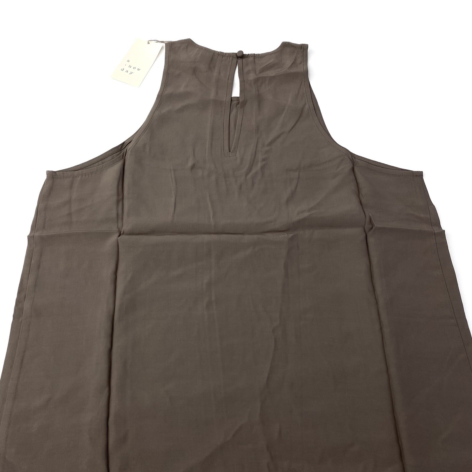 A New Day Womens Size M Midi Sleeveless Bodycon Dress Keyhole Back Brown