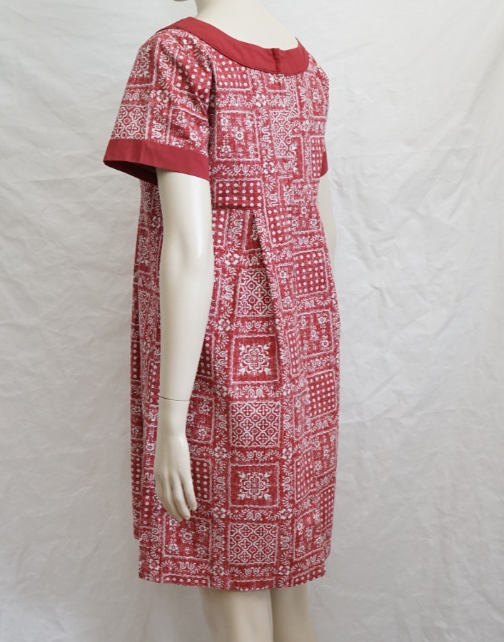 Reyn Spooner Small Patchwork Quilt Reverse Print Back Zip Dress Vintage Hawaii