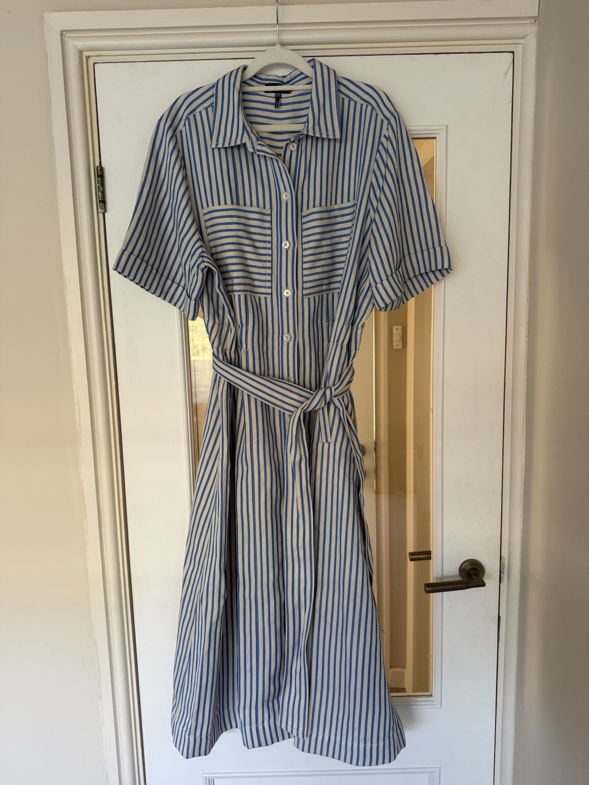 ME + EM utility midi stripe shirt dress size UK 18