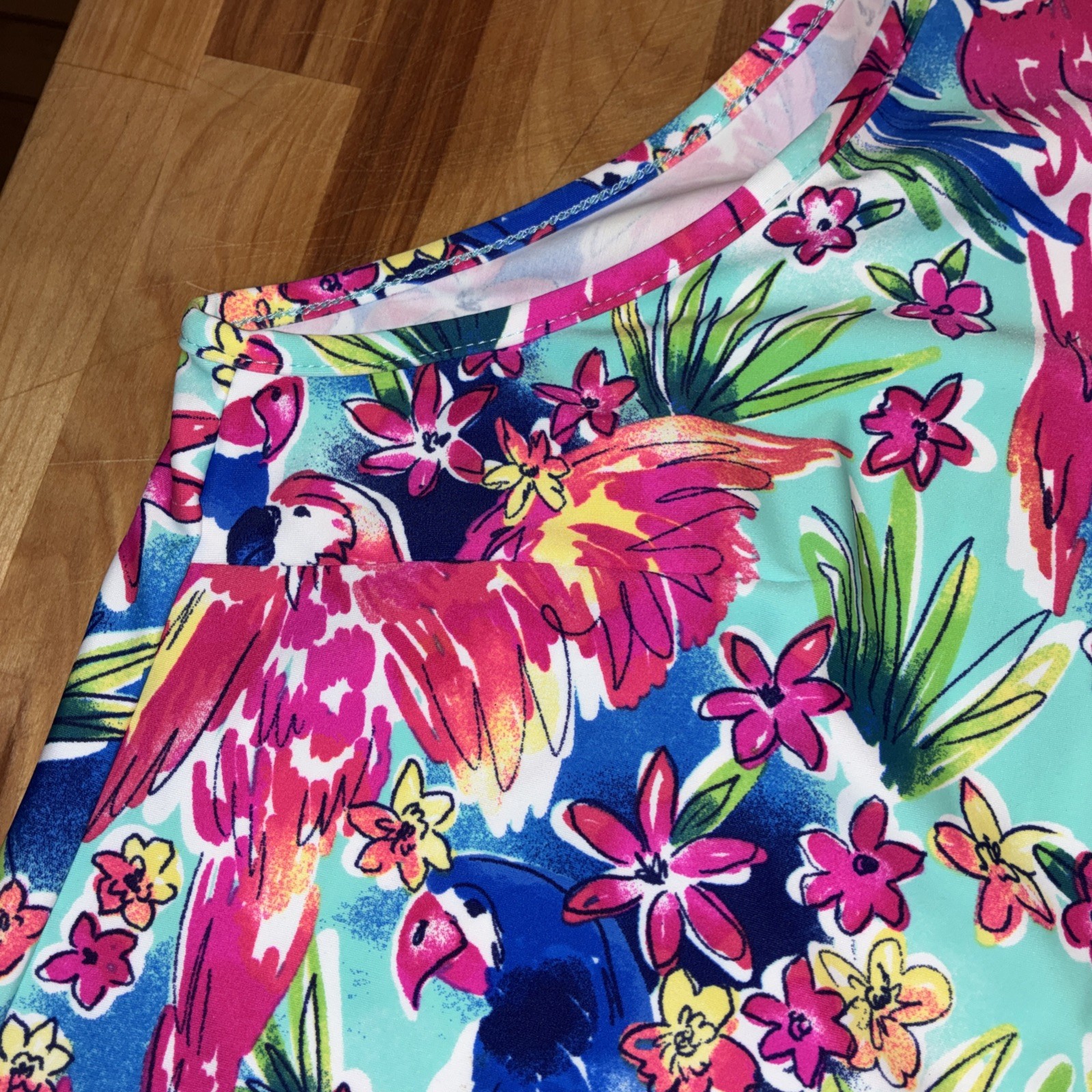 Aryeh Ladies Sundress Sz Large Multicolor Floral Spaghetti Strap SPF 50 NWT
