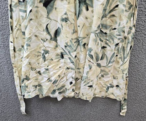 Anne Klein Linen Blend Floral-Print Tie-Waist Dress Women’s 16 White Dove Multi