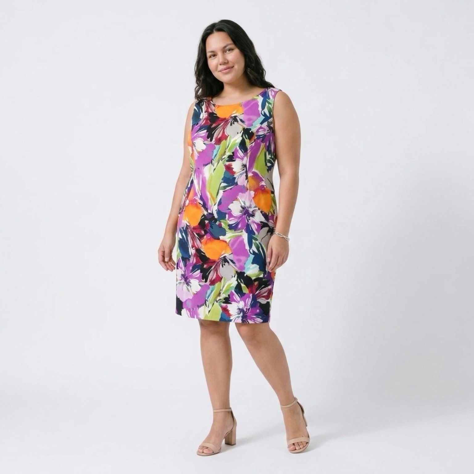 Alyx Women’s Size 18 Floral Sheath Dress Sleeveless Knee Length Career Church