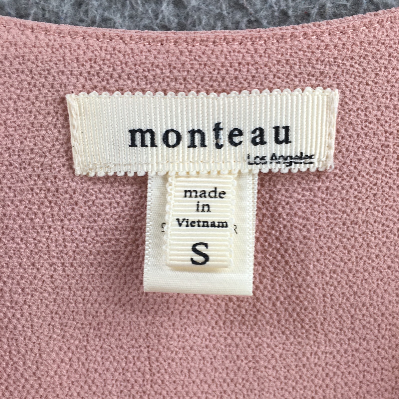 Monteau Fit & Flare Wrap Dress Womens Small Pink Short Sleeve Tie Waist Casual