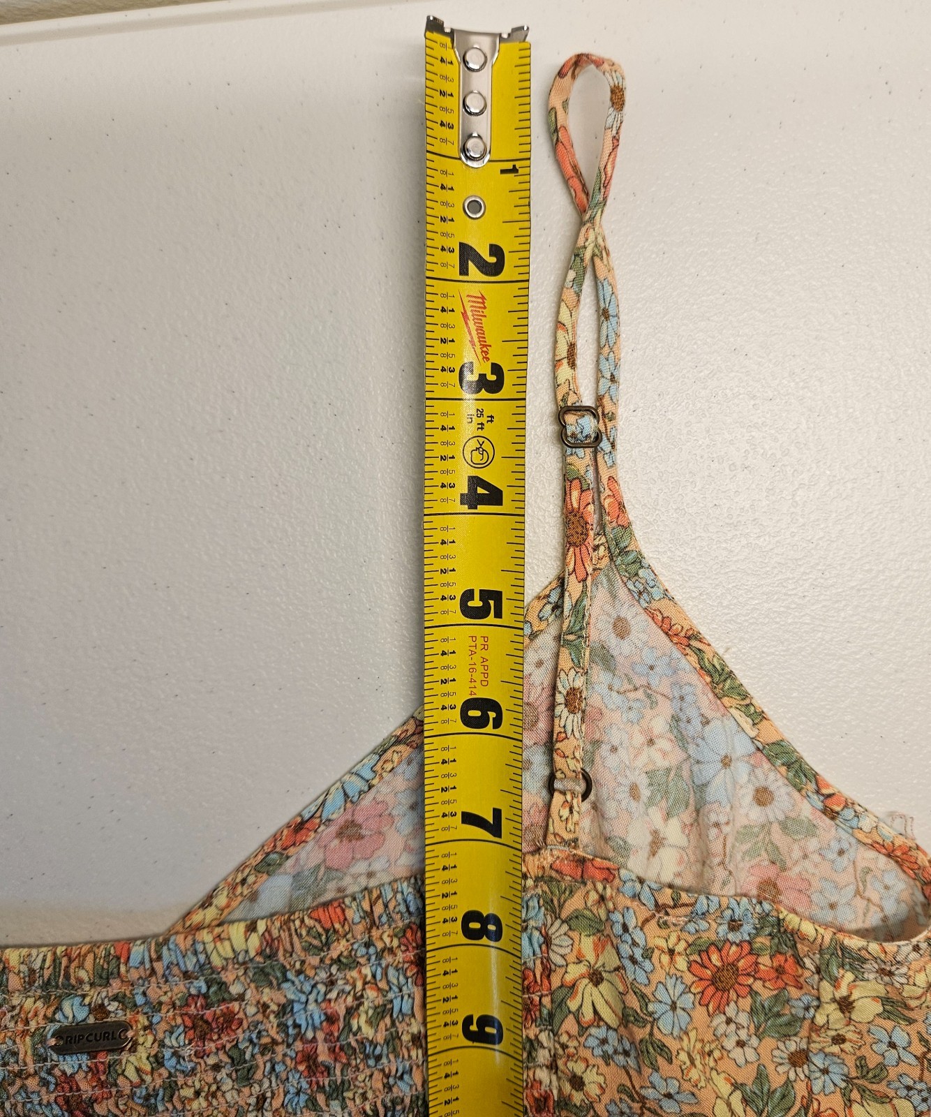 RIP CURL Floral Tiered Bottom Button Down Sundress Midi Shirred Back Size M