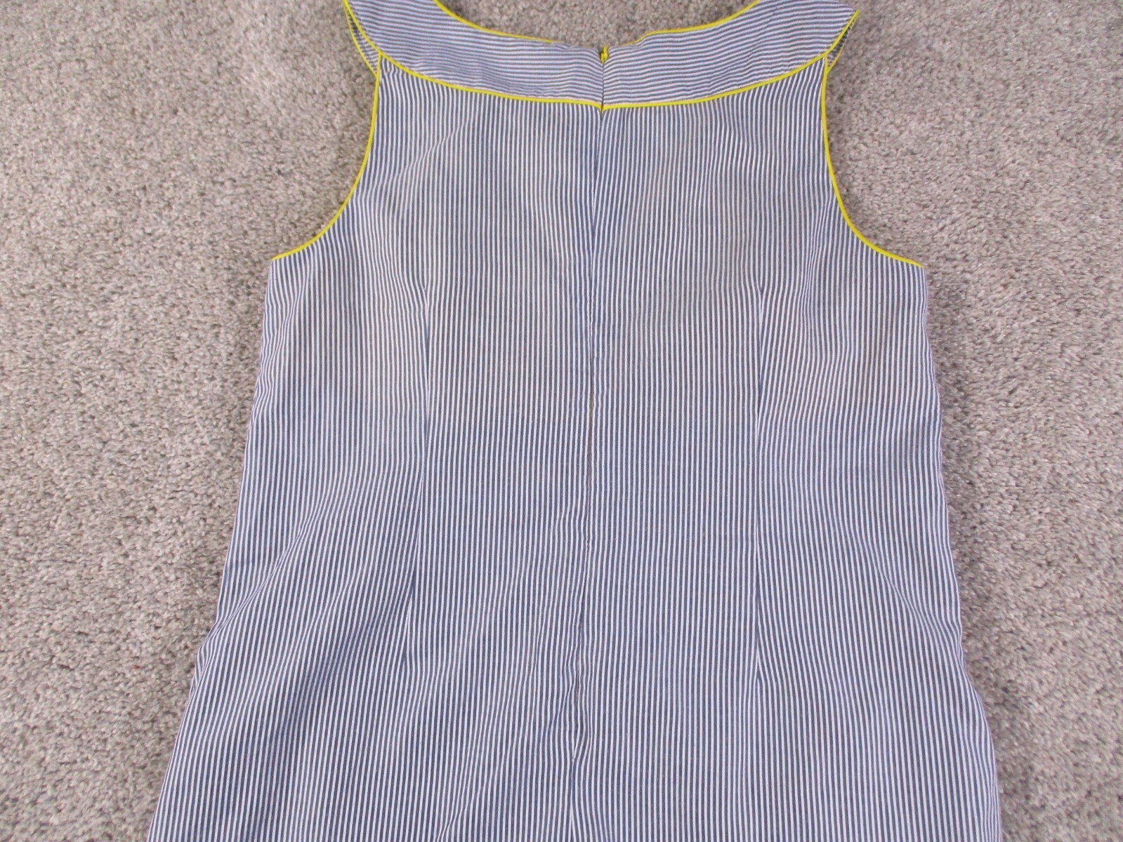 London Style Womens 12 Dress Polyester Cotton Blue Stripe Henley