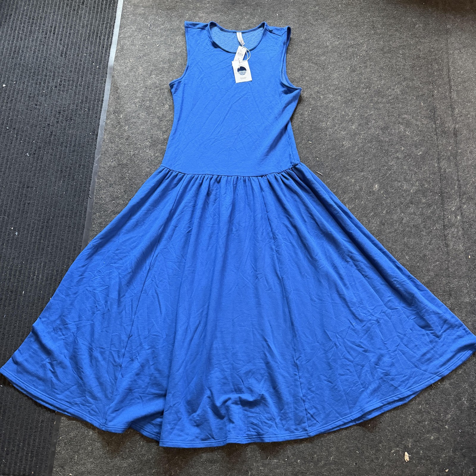 Anthropologie Daily Practice Dress Womens XL, Blue Sleeveless Tank Jersey Swing
