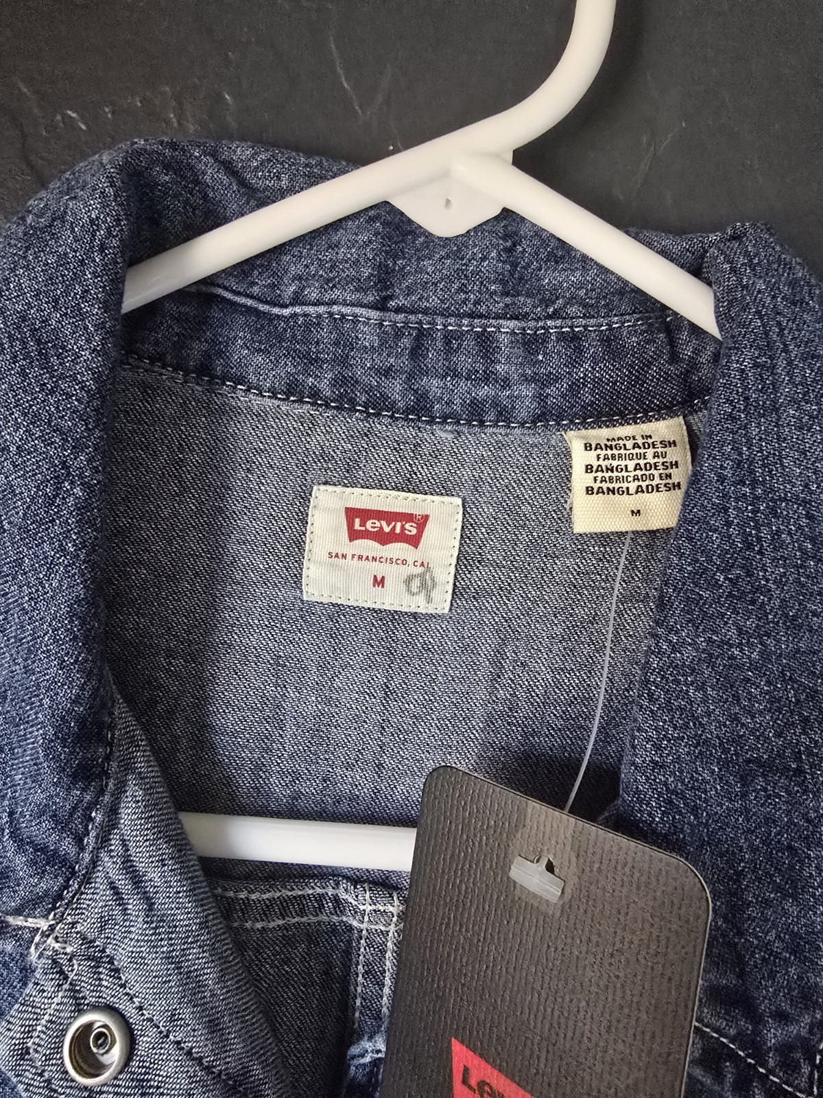 Levi’s Blue Denim Shirt Dress Collared Button Front Pockets Long Sleeve M