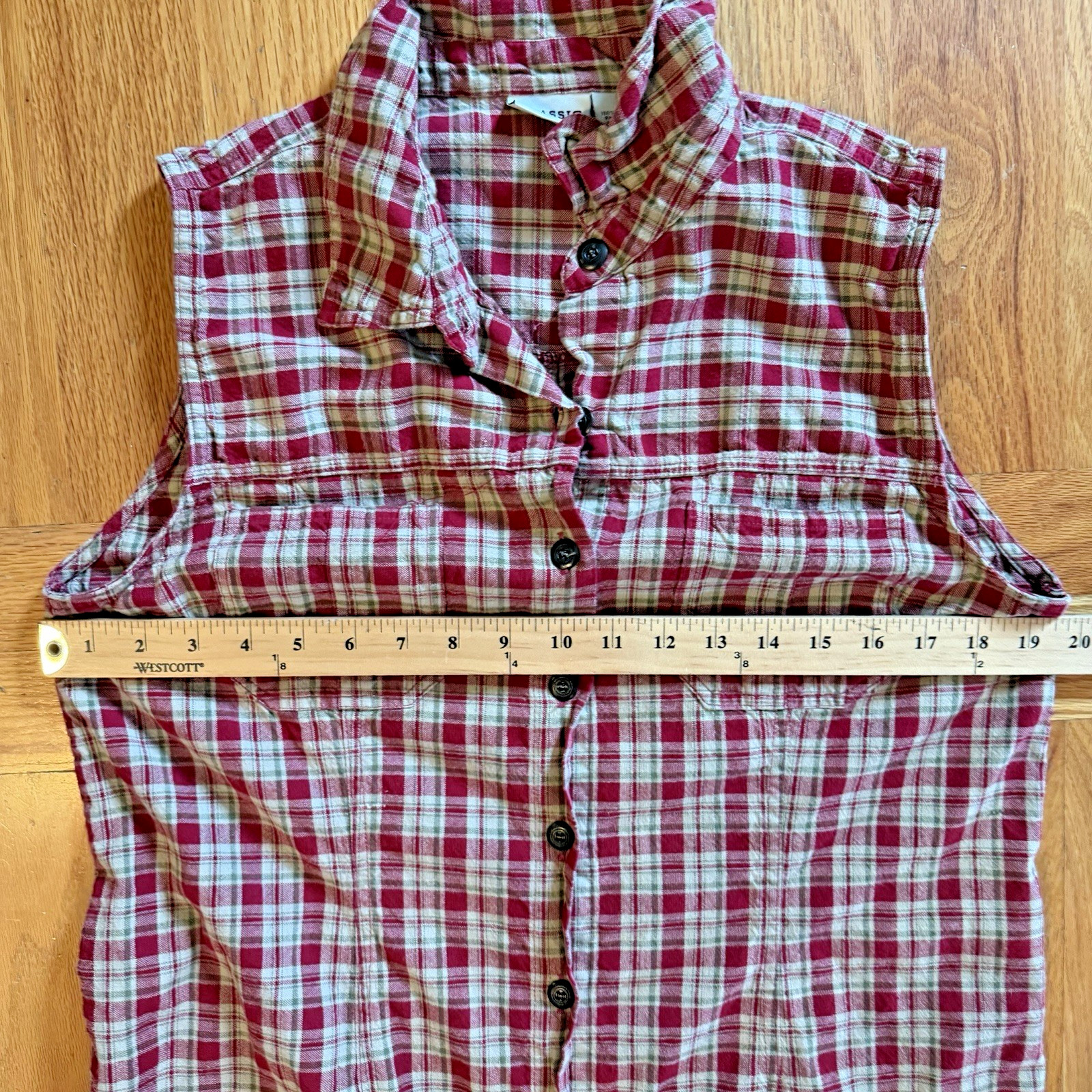 Red Plaid Sleeveless Maxi Dress Sz L 90s Y2K Grunge Western Cottagecore