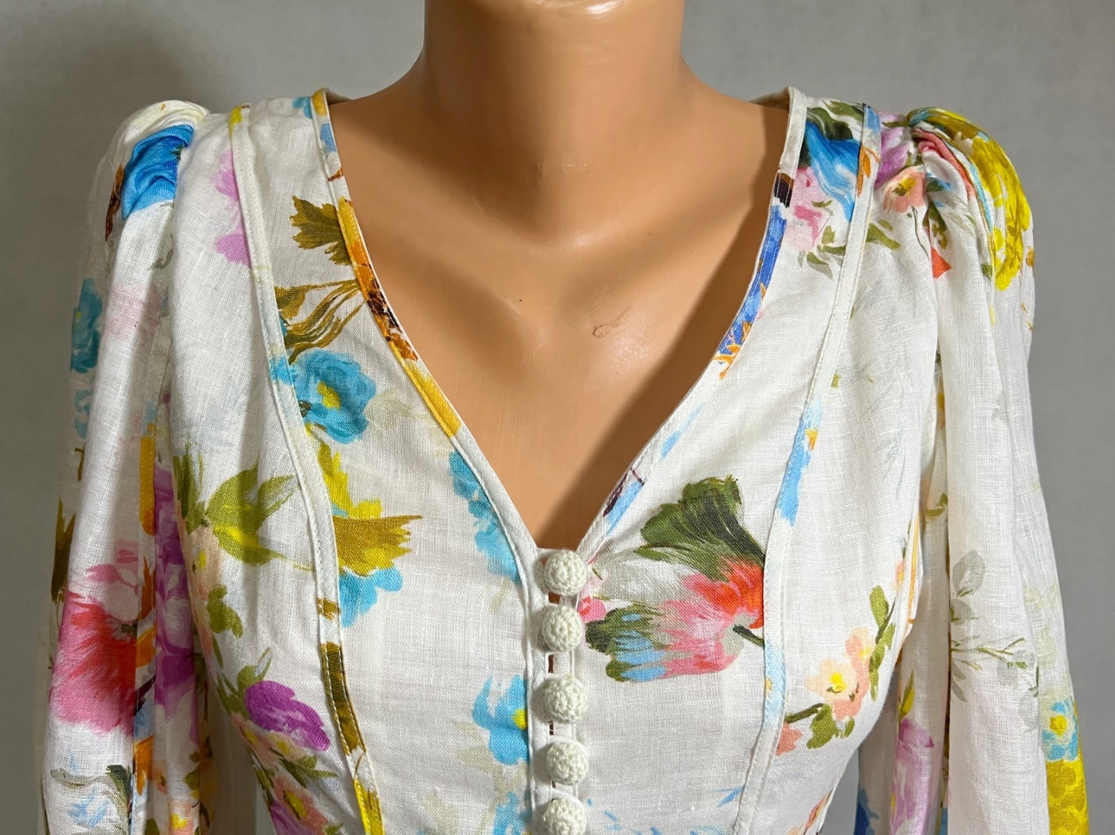 Zimmermann Linen Mini dress aus1 fits US 4 – 6 ( Bust 33.5”-34.3” )